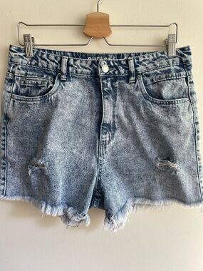 SWS Chelsea Ultra High Rise Acid Wash Distressed Denim Shorts Size 11  Cotton
